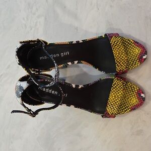 Madden Girl Multicolor Snakeskin Heels